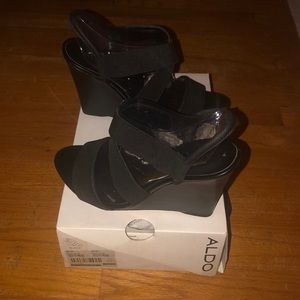 ALDO black wedge sandal